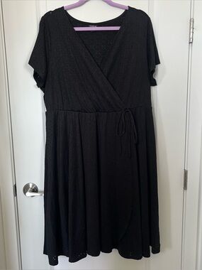 Black Wrap Midi Dress - Torrid Size 2